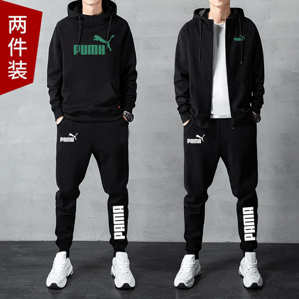 Authentic Outlet Men's Hooded Sweatshirt Large Size Casual Sports Suit Loose Stylish Running Outfit Two-Piece Set