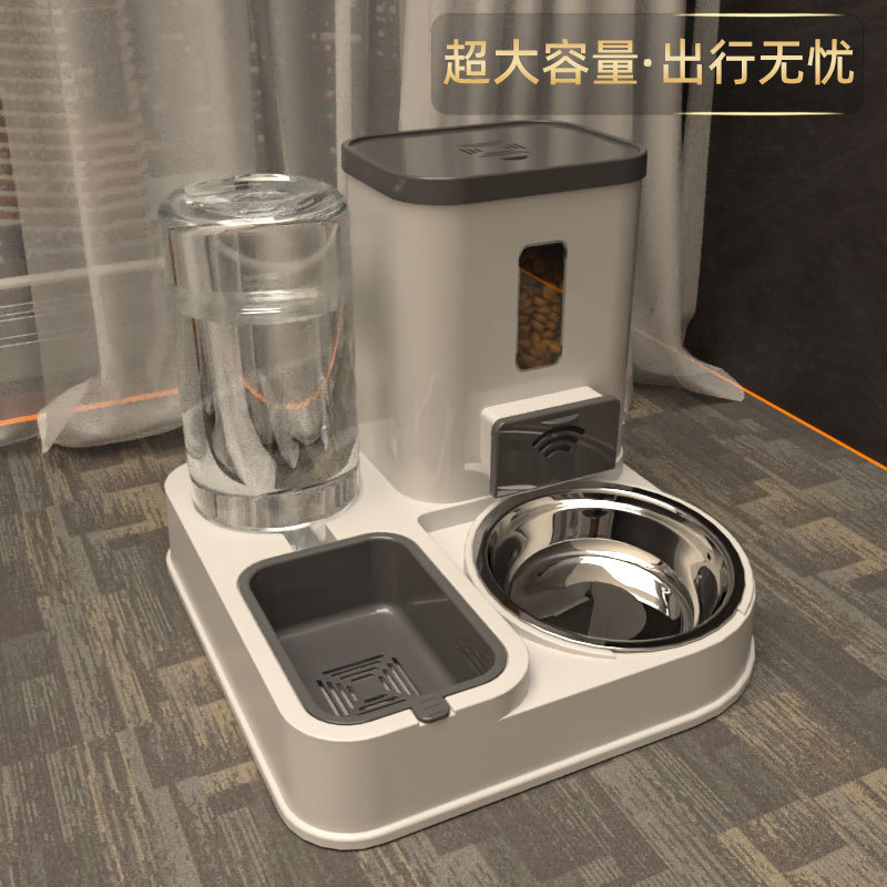 Pet Feeder Cat Bowl Dog Bowl Cat Food Bowl Dog Food Bowl Cat Water Dispenser Pet Feeding and Drinking All-In-One Bowl