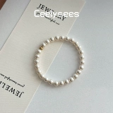 Ceelysees [дизайнерская ручная работа] крутые белые блестящие бусины и браслет из эластичной веревки, простой и универсальный