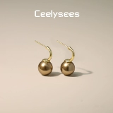 Дизайнерские модные ретро серьги, легкий роскошный стиль, цвета шампанского, французский ретро стиль