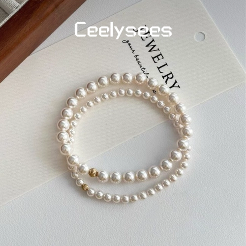 Ceelysees [дизайнерская ручная работа] крутые белые блестящие бусины и браслет из эластичной веревки, простой и универсальный