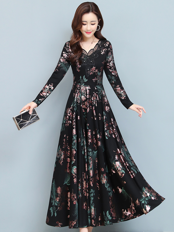 High-End Green and Red Long-Sleeved Elegant Dress for Women, New Spring and Autumn Style, Slim Fit, Stylish and Slimming Long Dress High-End Green and Red Long-Sleeved Elegant Dress for Women, New Spring and Autumn Style, Slim Fit, Stylish and Slimming Long Dress