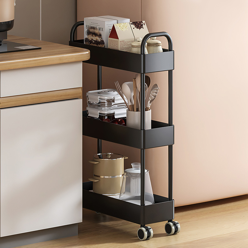 Narrow Gap Storage Rack Kitchen Multifunctional Refrigerator Gap Storage Cabinet Small Trolley Movable Bathroom Storage Cabinet Narrow Gap Storage Rack Kitchen Multifunctional Refrigerator Gap Storage Cabinet Small Trolley Movable Bathroom Storage Cabinet