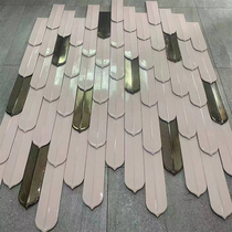 Retro special-shaped mosaic large feather brick kiln turned into 3D dragon scale three-dimensional peacock kiln turned into handmade brick restaurant background wall