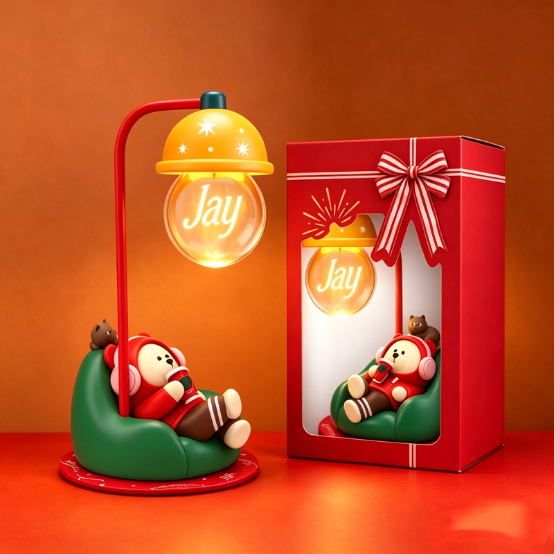 Starbucks New Product Merchandise Jay Zhou Lun Collaboration Cute Cartoon Bear Christmas Gift Desktop Night Light