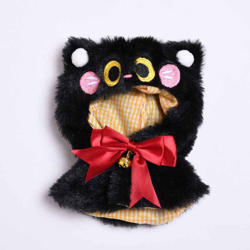 棉花娃娃/毛绒玩具娃衣 一二代拉布布挂件娃衣服黑猫熊猫斗篷披风labubu毛绒公仔冬季娃衣 Other