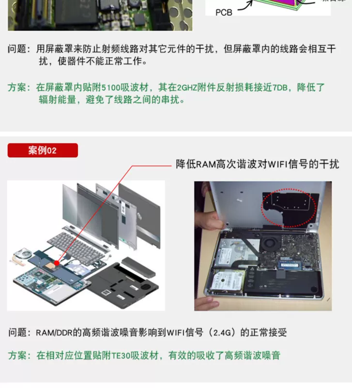 Phim hấp thụ sóng điện từ tần số cao Thẻ chống kim loại RFID che chắn Nhãn dán chống nhiễu chống nhiễu EMI Tấm hấp thụ tiếng ồn