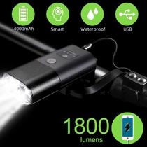 4000mAh Smart Induction Bicycle Front Light Set USB Recharge