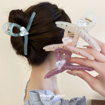 Acrylic diamond-encrusted love hair clip small fresh and fashionable back head hair shark clip simple and sweet hair clip hair accessory