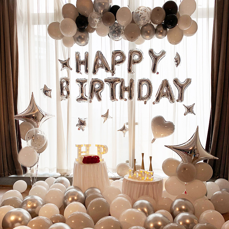 Boy and Girl Coming-Of-Age Ceremony Happy Birthday Internet Celebrity Party Atmosphere Balloons Surprise Decoration Scene Setup Items