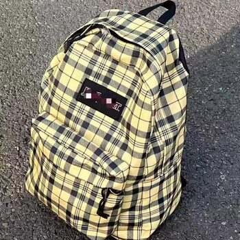 Japanese Plaid Versatile Backpack, Retro High-Looking School Bag, Simple Large-Capacity Korean Style College Student Backpack