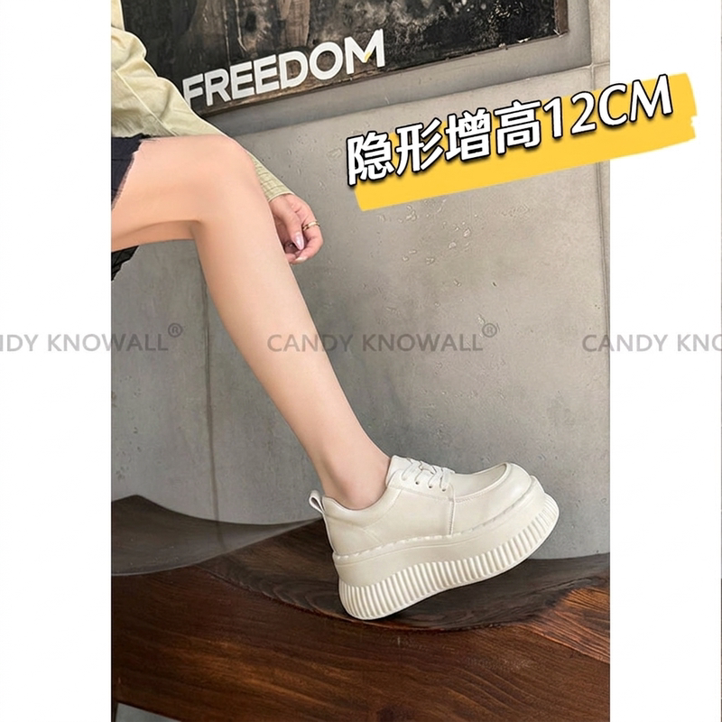 2026 Summer New Style Invisible Height-Increasing Women's Shoes 12cm Thick-Soled Loafers for Short People Lace-Up Single Shoes 2026 Summer New Style Invisible Height-Increasing Women's Shoes 12cm Thick-Soled Loafers for Short People Lace-Up Single Shoes