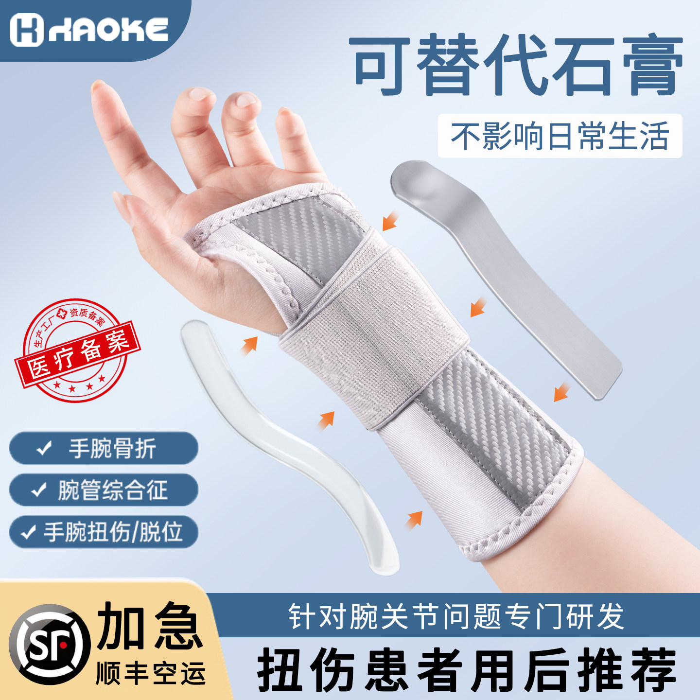 护腕扭伤手腕腱鞘腕关节固定支具女款腕部骨折护具关节损伤护套器