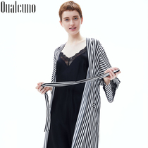 Sexy fashion silk pajamas women Spring Summer suspenders nightgown silk suit mulberry silk bathrobe home wear