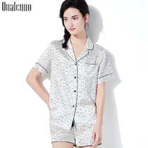 qualcuno sexy real silk pyjamas woman summer short sleeve shorts slim piece suit heavy-pound silk silkworm silk home clothes