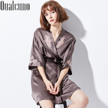 Sexy silk pajamas women Spring Summer suspenders nightgown suit heavy Mulberry Silk solid color silk home wear