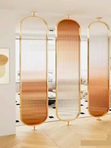 Cream-style living room entrance screen partition extremely narrow Changhong ultra-white glass screen shower room light-transmitting and non-permeable