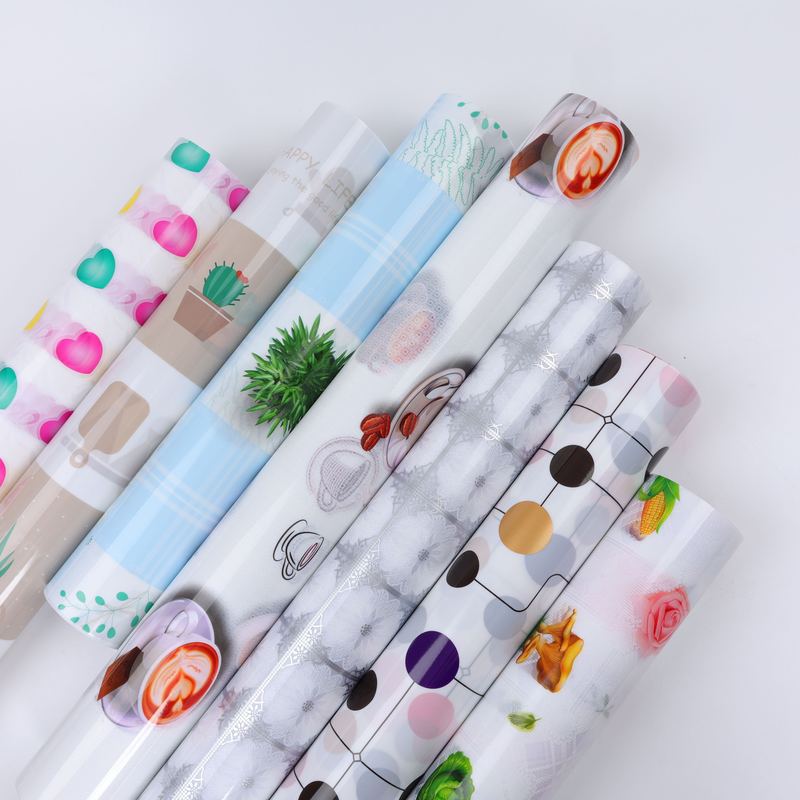 Plastic Printed Tablecloth Waterproof and Oil-Proof Kitchen Cabinet Wall Table Coffee Table Restaurant Dormitory No-Wash Plastic Tablecloth