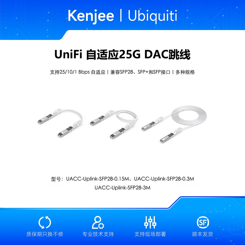 Uacc-Uplink-Sfp28-0.15M/0.3M/3M Adaptive 25Gsfp28Dac Fiber Optic Jumper Ubnt