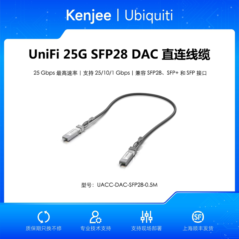 Uacc-Dac-Qsfp28-0.5M 1/10/25/100g Optical to Copper Stacking Cable Fiber Optic Patch Cord Ubnt