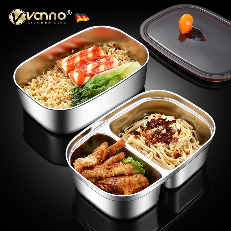 German Fresh-Keeping Box 316 Stainless Steel Lunch Box Microwave Heating Lunch Box Special for Bento Sealed Refrigerator Storage Box