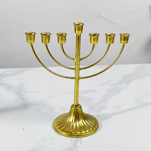 Золотая фонарь Израиля 9 -Головой подсвечник золотой ретро железо, молитвенная чашка подсвечника с головой