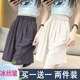 Ice Silk Shorts Women's 2025 Summer Thin Outer Wear High Waist Slim Loose Medium Pants Wide Legs Casual Texture Pants ຫ້າຈຸດ