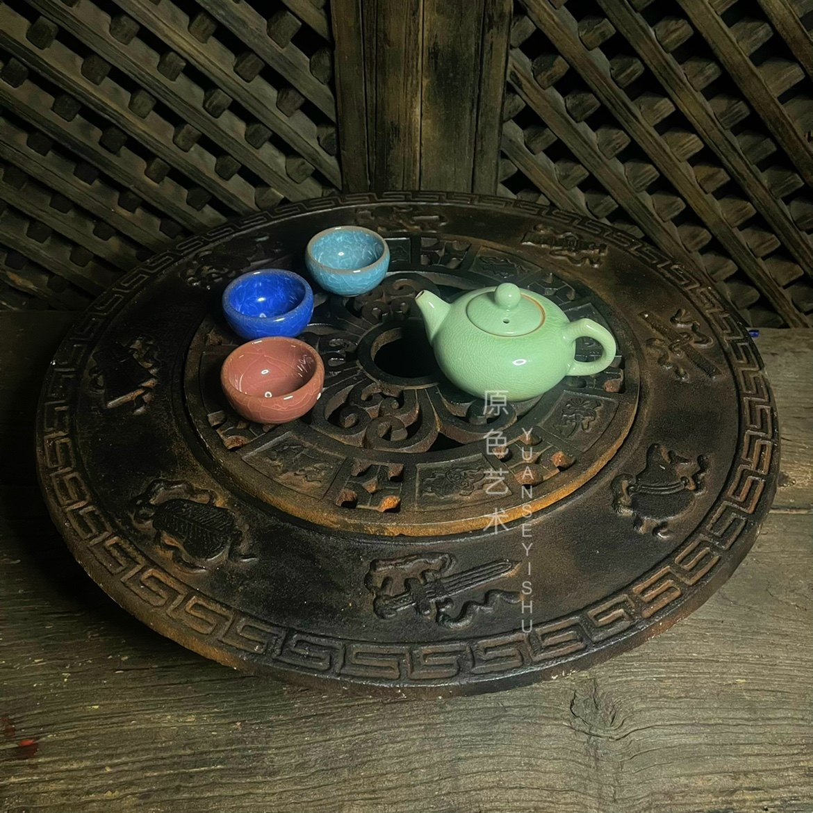 Cast iron small number Dark Eight Immortals Iron Fire Basin Outdoor Charcoal Surround Stove Cooking Tea Home Patio Grilled Fire Stove Heating Stove Pendulum-Taobao