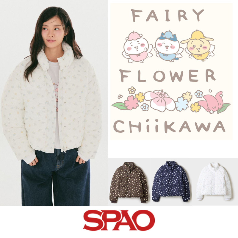 Korean Direct Mail Purchase Spao X Chiikawa Cotton Jacket Unisex Stand Collar Jacket Puffer Jacket Chiikawa Korean Direct Mail Purchase Spao X Chiikawa Cotton Jacket Unisex Stand Collar Jacket Puffer Jacket Chiikawa