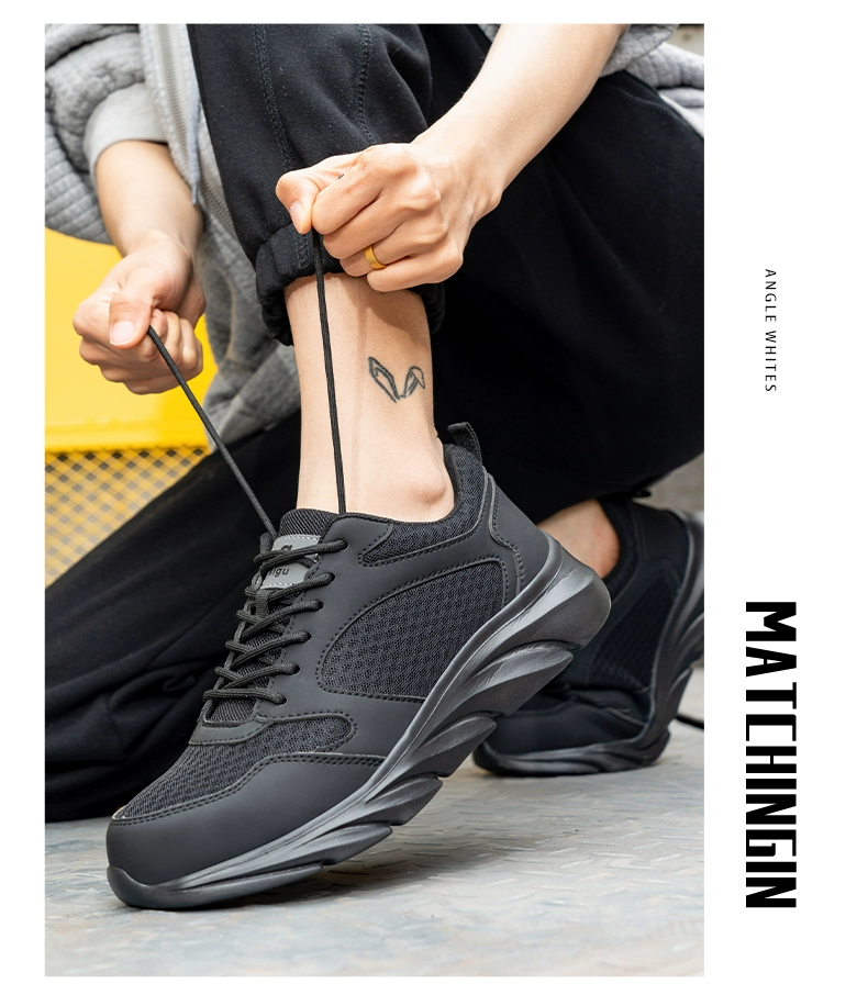 Ultra-light labor protection shoes for men, anti-smash with steel plate insulated electrician protective shoes, breathable old safety shoes, Kevlar sole, soft bottom
