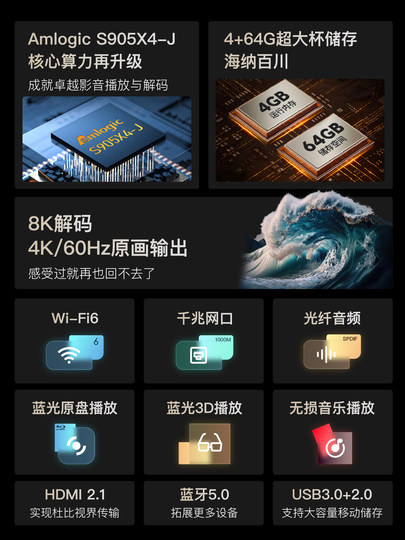 8K Ultra-High-Definition Cloud Disk Hard Drive Player Home Theater Dolby Vision Panoramic Sound Nas Blu-Ray Original Disk Box