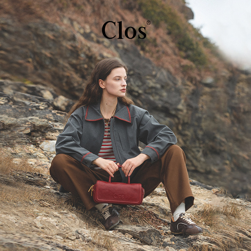 Clos American Vintage Vegetable-Tanned Top-Grain Leather Bowling Bag - Thumbnail 4