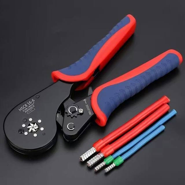 Tubular Pre-Insulated Terminal Crimping Pliers, Cold-Pressed Terminal Hexagonal Manual Crimping Tool, Needle-Type Crimping Pliers, Tubular