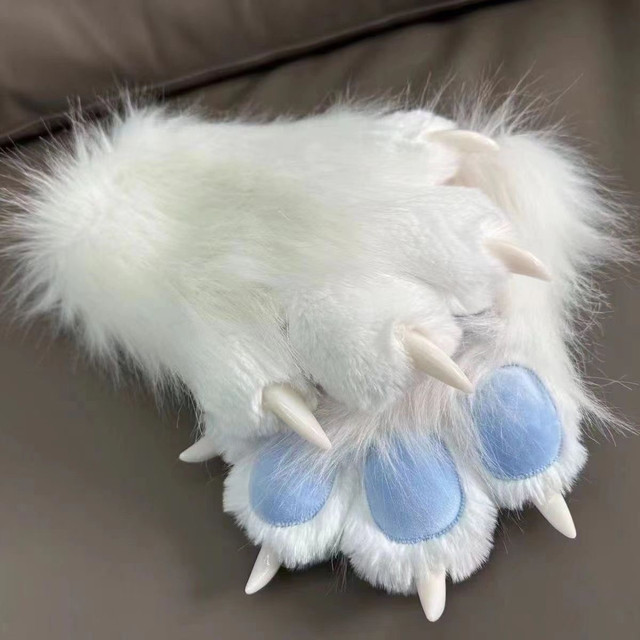 Cat Claw Gloves Finished Product Furry Costume Gloves Colorful Animal Claw Gloves with Squeaky Nails Plush Furry Costume