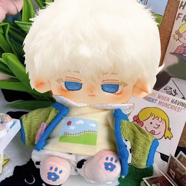 Cotton Doll Male Figure Gojo Satoru Attribute Starry Sky 20cm with Skeleton Handsome Plush Toy Doll Birthday Gift