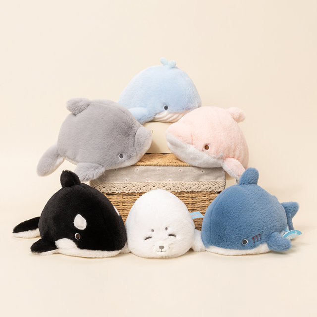 Cute Whale Super Soft Ocean Plush Toy Seal Stuffed Animal Dolphin Doll Sleeping Cuddle Doll Birthday Gift for Girls