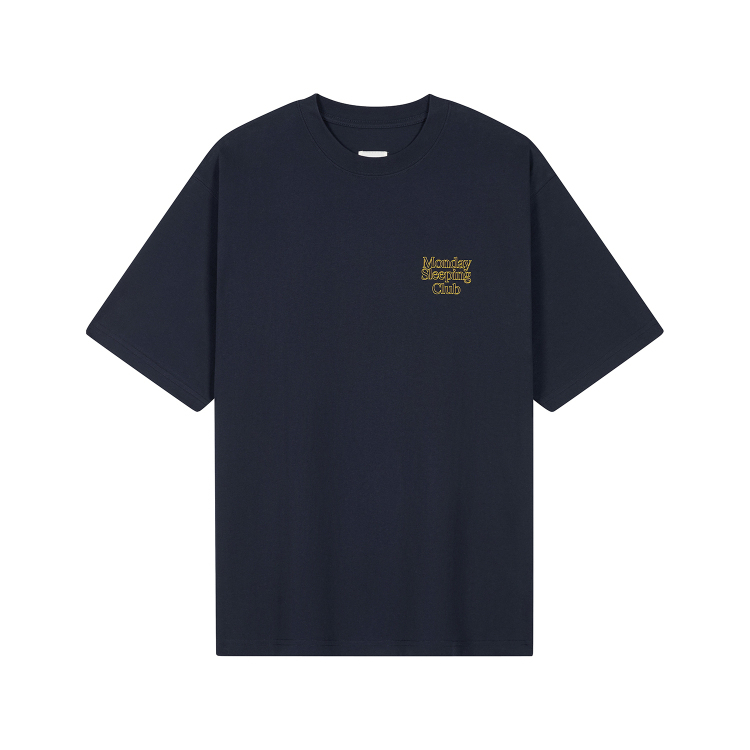 Mondaysleepingclub Standard Font Series Simple Outline Printed Short-Sleeved T-Shirt Mondaysleepingclub Standard Font Series Simple Outline Printed Short-Sleeved T-Shirt