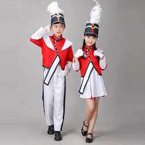 Guomi primary school students drum uniforms honor guard flag raiser costumes kindergarten drum band flag guard drum trumpet uniforms