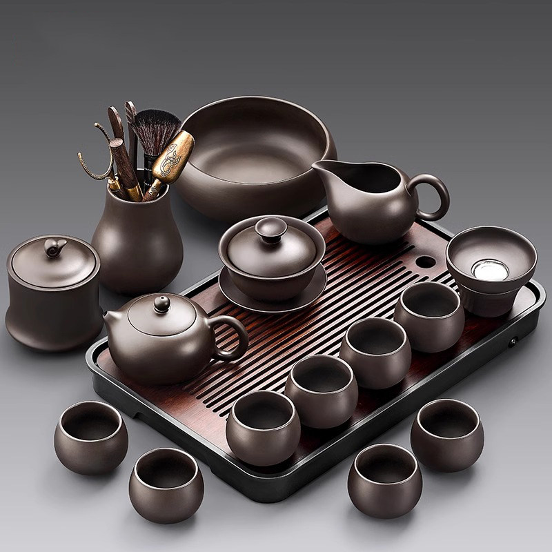 Чайный сервиз Purple sand Kung Fu tea set 2025 новый легкий роскошный офис высокого класса для встреч с гостями, специальная чайная чашка для чаепития