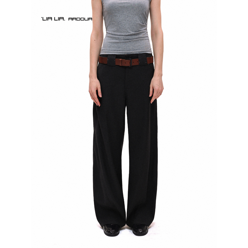 Lialia701A Stylish Patchwork Wide-Leg Pants Without Waistband, Loose Straight Narrow Banana Pants
