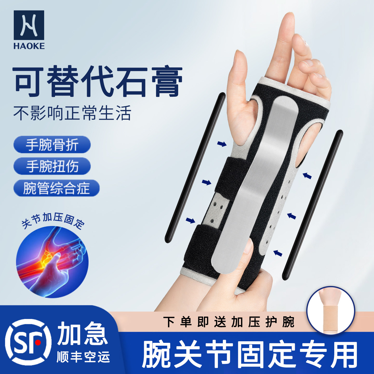 医用护腕手腕骨折固定器腕关节劳损扭伤腱鞘护套康复支具夹板男女