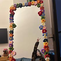 Puff flower full-length mirror decoration diy material package cute mirror edge decoration internet celebrity floor-standing mirror wrapping