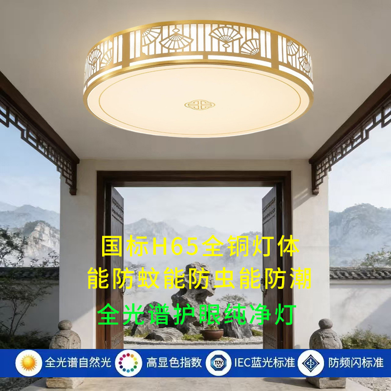 All-Copper Villa Foyer Light Led Ceiling Light with Radar Human Body Sensor for Foyer, Entrance, Outdoor, Main Door, Balcony