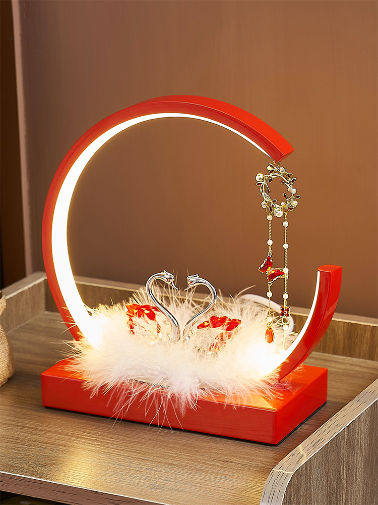 Wedding Table Lamp Wedding house Headlights for newcomer gifts accompanied by a pair of Changmin lamps Red engagement Gift Desk Lamp-Taobao