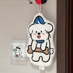 【100 Express Deliveries for a New Home】Cute Puppy Hand Towel, Hanging Type, Super Absorbent, Thickened Towel Handkerchief