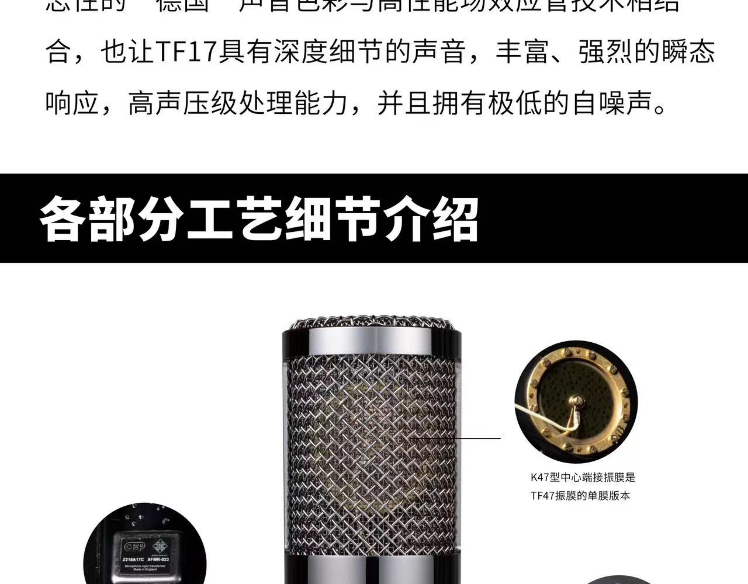 Telefunken/德律风根 TF17大振膜电容话筒插图2