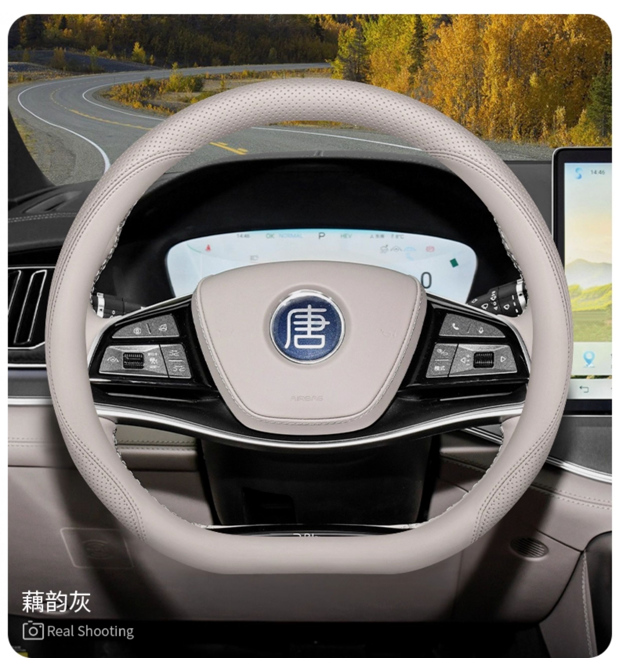 Byd Tang Steering Wheel Cover Tang Dmi/Ev/Dmp Han Dmi/Ev Glory Edition Genuine Leather Ultra-Thin Steering Wheel Cover