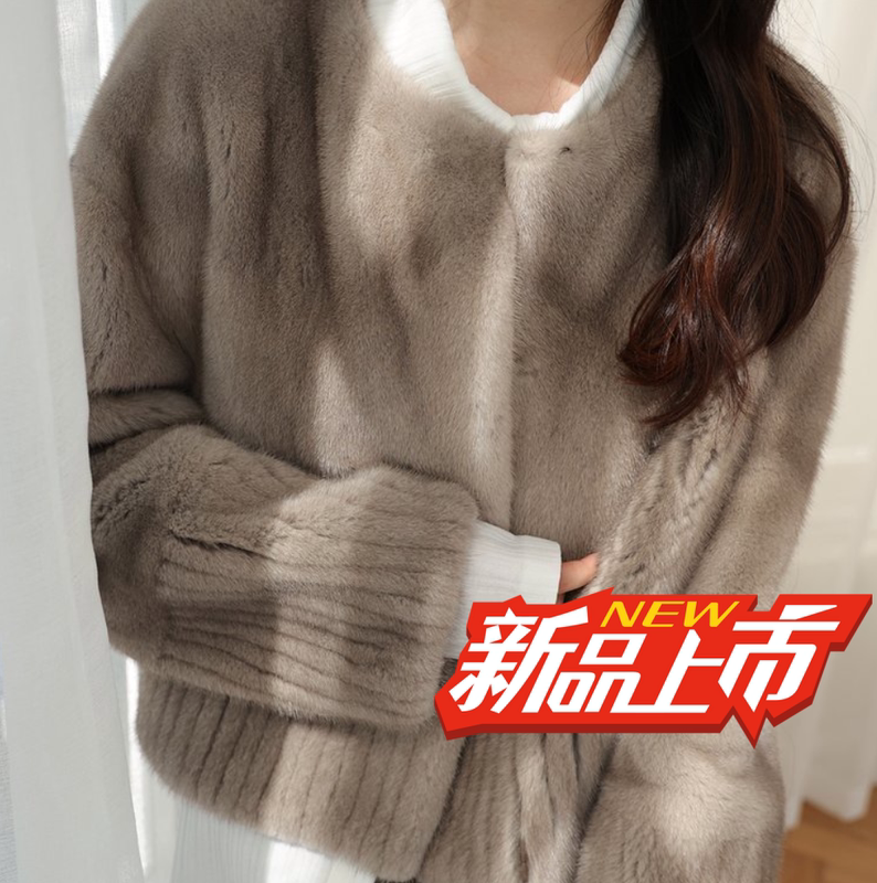 2026 New Warm Danish Imported Silver Orchid Fur Coat 2021 New Short Leather Coat for Women Winter