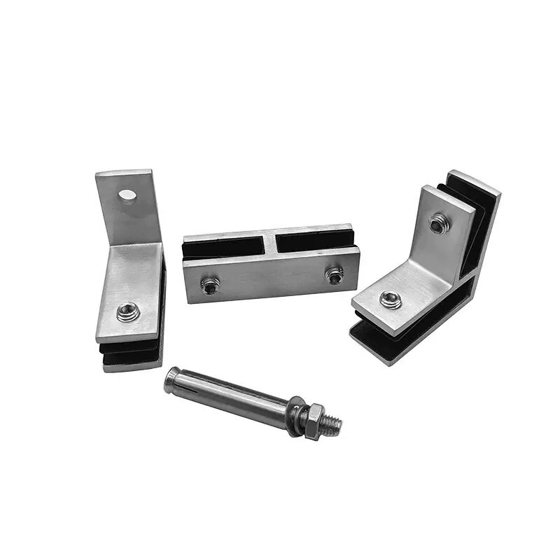 304 Stainless Steel Glass Clamp Stair Railing Glass Anti-Shake Accessories Wall-Mounted Fixing Clamp Straightening Glass Connection