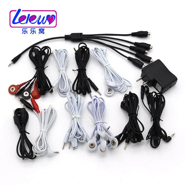 Electric shock sex control host wire, thread, needle, cable, USB plug, male and female masturbation, sm products, one drag five accessories, wiring